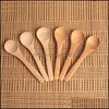 Cucchiai da 12,8x3 cm cucchiaio in legno in legno di bamb￹ caffettiere del miele della cucina delicata con gocce con gocce di goccia con gocce di goccia Dh2fk Dh2fk