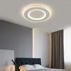 Lampadari Lampadario moderno a LED Illuminazione per soggiorno Camera da letto Ufficio Lampada da soffitto a lustro rotondo con oscuramento del telecomando