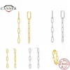 Boucles d'oreilles pendantes en argent Sterling 925 40mm longueur trombone chaîne goutte pour les femmes Piercing bijoux Pendientes lustre
