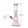 Bong in vetro da 10,5 pollici Bong da 14 mm congiunto dab rig narghilè becher rosa tubo dell'acqua Downstem diffuso con raccoglighiaccio tubi per bruciatore a olio in vetro di grandi dimensioni Ultra-economico