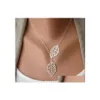 Pendant Necklaces Fashion Jewelry Simple Sliver Gold Plated Chain Long Necklace Unique Leaf Pattern Lobster Clasps For Drop Delivery Dhqsx