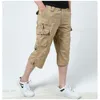 Calça masculina de verão masculino 3/4 de comprimento geral casual de tamanho grande homem de areia de areia de sandbeach