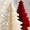 زينة عيد الميلاد 2pcs أشجار الورق الجدول ديكور ديي DIY قرص العسل تصميم شجرة معلقة الحفلة