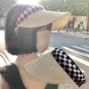 ワイドブリムハットサンプロテクションバイザーキャップレディースサマーズラフィアビーチサンプルーフ麦わら帽子海辺紫外線顔面覆い