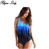 Women's Swimwear Rhyme Lady Style Bikinis Set With Shorts Bathing Suits Swim Halter Gradient Colors Woman Plus Size Swimsuit XXL