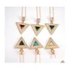 Pendant Necklaces 5Pcs Luxury Triangle Shape Zircon Necklace For Women Fashion Gold Color Geometric Drop Delivery Jewelry Pendants Dhg9R