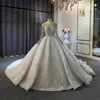 Luxus Ballkleid Brautkleider 2023 Perlen Perlen Lange Illusion Ärmel Brautkleider Arabisch Dubai Muslim Pailletten Robe De Mariage Nach Maß