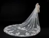 Bridal Veils NZUK Bride Veil Cathedral With Floral French Lace Trim Extra Long Wedding Cut Edged 4M Velos De Novia