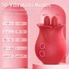 Sex Toys massager Tongue Licking Clitoral Rose Vibrator 10 Wiggling Vibrating Clitoris Nipple Female Stimulation For Women