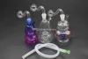 Mini-Glas-Wasserpfeife, dicker Nano-Bubbler, Bohrinsel, Heady-Glas-Dab-Rigs, Bongs, Recycler, Pyrex 10-cm-Aschefänger-Bongs mit Schlauch und Topfkopf