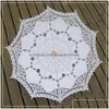 Parapluies Élégant Dentelle Parapluie Coton Broderie Ivoire Battenburg Parasol Mariage T200117 Drop Delivery Maison Jardin Ménage Sundri Dhgez