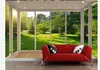 Bakgrundsbilder 3D rum Bakgrund Europeisk balkong Forest Grass Landscape TV Backdrop Wall Home Decoration