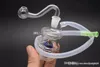 Mini bicchiere con fondo bong in vetro Tubi per acqua Rasta 10mm tamponare rig petrolifero bong tubo per fumare tubo per acqua Vetro smussato Bubbler Tubo 2 pezzi