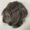 Brazilian Virgin Human Hair Piece 1b/Grey Customized Mono Toupee for Men