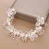 Headpieces Bridal Headband Handmade Headdress Pearl Flower Hair Accessory