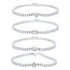 Bracelets de charme 5a Cubic Zirconia High Quality Iced Out Bling Girl Women Jóias 17cm 19cm Slim 2,5mm Chain Chain Chain Bracelete geométrica