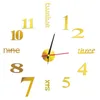 Wanduhren 2023 Home Clock 3D DIY Acrylspiegelaufkleber für Dekoration Wohnzimmer Nadel Selbstkleber Aufkleber Hängende Uhr