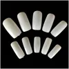 Faux Ongles 500 Pcs / Boîte Conseils Naturels Nail Art Blanc / Transparent 3 Couleur Drop Delivery Santé Beauté Salon Dhlpw