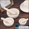 Mills 60/80/100Mm Mortar And Pestle Spice Crusher Ceramic Bowl Hard Food Kitchen Tool Vanilla Tea Garlic Grinder Drop Delivery Home Otnjy