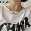 Correntes punk punk haltere pingente de bloqueio de titânio colar de gargantilha de clavícula para mulheres acessórios para meninas
