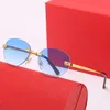 Frau Designer-Sonnenbrille Drak Übergroße runde Damen-Vintage-Marken-Sonnenbrille Randlose Luxus-Sonnenbrille Farbverlaufslinse Outdoor-Brille Brillen
