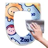 Toilet Seat Covers Universal Cover Plus Velvet Thickened Warm Cushion Soft Cartoon Animals Printed Commode Bathroom Supply