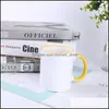 Mugs 320Ml Ceramic Blank Sublimation Mug Heat Transfer Mdf Handle Personality Diy Simple Coffee Cup 7 Colors Gift Supplies 610 V2 Dr Dhprv