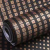 Wallpapers Modern Fashion 3D Bronzing Plaid Wallpaper Black Golden Nordic Living Room Bedroom Backdrop Grid Lattice Wall Papers Home Decor