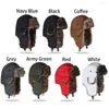 Berets Men Women Trapper Bomber Hats Russian Ushanka Warm Winter Fur Earflap Ski Hat