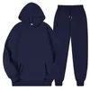 Mens Tracksuits Men Women Tracksuit Autumn Casual Solid Long Sleeve Pullovers Long Pants Two Piece Set Overized Fleece Hooded Sportswear Suit 230114