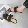 Slippers Women Summer Clip Toe Ladies Flower Open Footwear Woman Fashion Casual Slip On Shoes Female Suede Slipper 2023