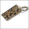 Anelli chiave catene PU cuoio ceramica per cuoio per braccialetti per braccialetti per bracciali per bracciali leopardo leopardo braccialetti lunghi borse per donne dhs drop dh564