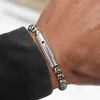 Bracelets de link Caixa redonda de corrente para homens aço inoxidável empilhamento de camadas de brasilets de 6 mm de pulseira arredondada de 6 mm