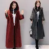 Women's Wool 2023 Autumn Winter Jacket Loose Thick Windbreaker Women Cardigan Cloak Coat Ladies Hooded Outwear 3/4 Sleeve Overcoat