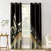 Curtain Piano Keys Note Music Yellow Gradient Window Curtains For Living Room Bedroom Modern Home Decoration Kid Drapes