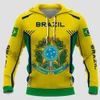 Mens Hoodies Sweatshirts Brasil Autumn Mens Sweatshirts Brasilien flagga tryck Street Fashion Cool Topps unisex hoodies för män överdimensionerade herrkläder 230114