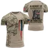 Herr T-shirts ARMY-VETERAN 3D-tryck Amerikansk soldat Casual Rundhalsad Lös Kortärmad Kamouflage Commando Herrkläder 6XL