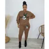 Women Tracksuits Two Piece Set 2023 Autumn And Winter letter printed Sweater Trousers Casual Sportsuit plus size S-5XL