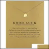 Colares pendentes Marca garçante com cartas de colar de elefante de elefante de elefante dourado para o colar cruzado para as jóias femininas de moda Drop Deliver