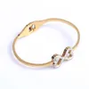 Bangle Titanium Steel Heart Bracelet For Women Charm Bow-Knot Cuffs Bracelets Bangles Girls Fashion Jewelry Woman Accesories