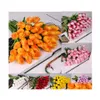 装飾的な花の花輪10pcs人工的なヒント偽の鮮やかなミニチップフローレスフルールホームブーケウェディングデコレーションDHXSCのための人工