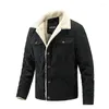 Men's Jackets Men Winter Corduroy And Coats Fleece Lined Warm Outwear Top Clothing For Male Thermal Size M-XXL