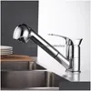 Kitchen Faucets Grifos De Cocina Swivel Pl Out Sink Faucet Watersaving Black Basin Crane Mixer Brass Tap Wf7005 T200424 Drop Deliver Dhn1S