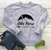 Women's Hoodies Hike More Worry Less Sweatshirt Hiking Holiday Style Sweats Street Pullovers Women Casual Cotton Grunge Tumblr Tops &