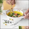 Bowls Japanesestyle Bee Creative Roast Bowl Binaural Cerâmica Salada de Arroz Sopa Doméstica e Diretoria Big Drop Home Gard Dhhgc