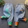 Kot Bahar Sonbahar Erkek Bebek Giysileri Klasik Pantolon Çocuk Kot Giyim Erkek Rahat Papyon Pantolon 3-14Y Bacaklar