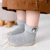 First Walkers Winter Products Children's Sock Soild Shoes Lamb Wool Snow Socks Shoes Baby Embroidery Socks Toddler First Walkers 230114