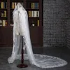 Bridal Veils Luxury 3 M Sequined Lace Appliques Wedding Long Tulle Ivory/White Cathedral With Comb Accessories