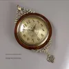 Horloges murales nordique horloge en bois Vintage créatif salon montres décor à la maison moderne frontière métal décoration cadeau