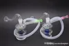 Mini bicchiere con fondo bong in vetro Tubi per acqua Rasta 10mm tamponare rig petrolifero bong tubo per fumare tubo per acqua Vetro smussato Bubbler Tubo 2 pezzi